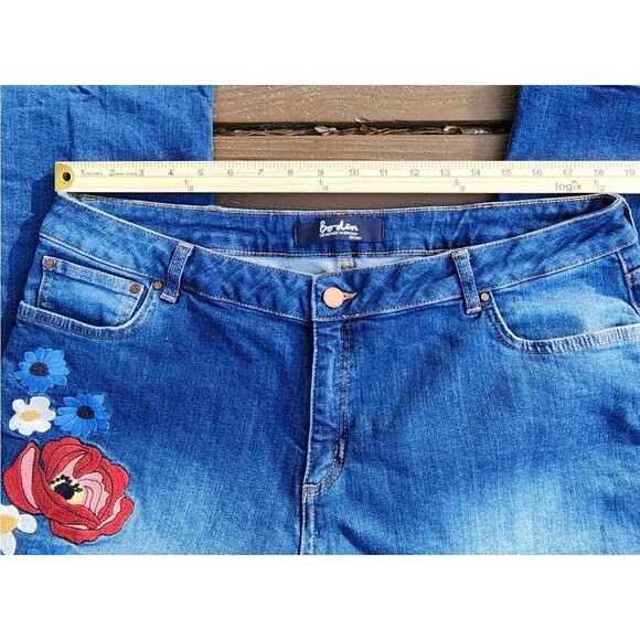 Boden The Cavendish Girlfriend Ankle Jeans Embroidered Artisan UK 20R US 16 R - Picture 10 of 16
